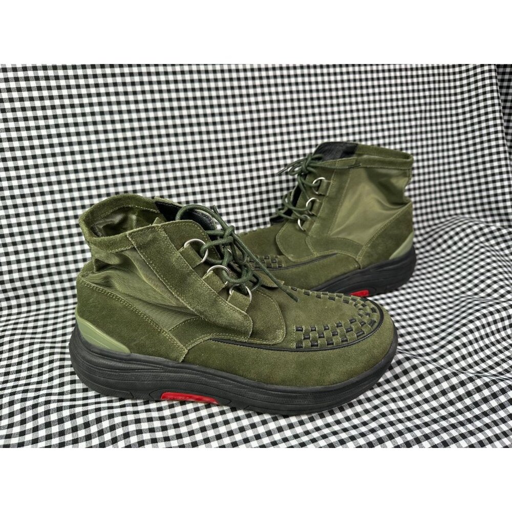 Blackmeans SUVSOLE Olive Suede Creeper Boots Men’s US 9 EUR 42 Platform Lace Up